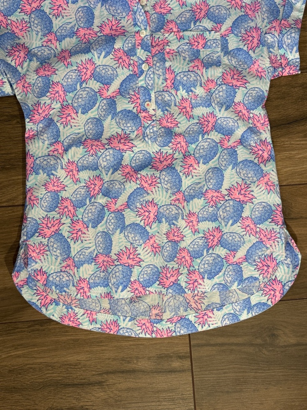 Vineyard‎ Vines Pineapple Print Preppy Summer Blouse Women's Size 00 - Picture 7 of 15